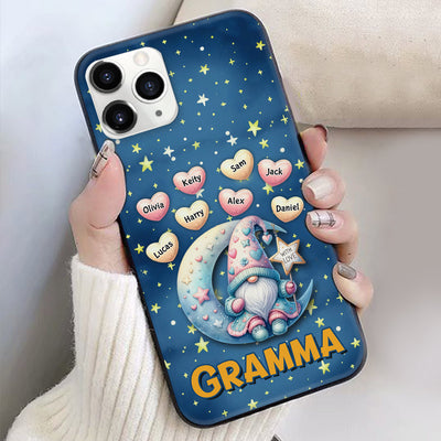 Grandma Gnome With Sweet Heart Grandkids Night Sky Personalized Phone case HTN08JAN24VA2