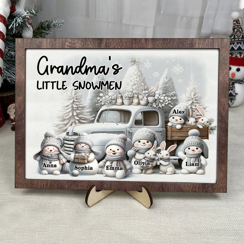 Discover Grandma's little snowmen Personalized Wood Plaque