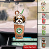 Puppuccino Cute Dog Coffee Personalized Car Ornament Gift for dog lovers HTN12JAN24VA1