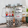 Like mother like daughter Leopard Pattern Personalized Tumbler with straw Perfect Mother's day gift HTN12JAN24VA2