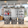 Like mother like daughter Leopard Pattern Personalized Tumbler with straw Perfect Mother's day gift HTN12JAN24VA2