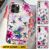 Hummingbird Grandma With Grandkids Floral Personalized Phone case HTN14MAR24VA1