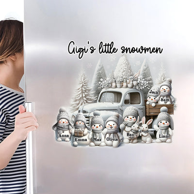 Grandma's little snowmen White Christmas Truck Personalized Decal Sticker HTN14NOV23TT1