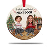 Besties Forever Upload Photo Christmas Vibe Personalized Circle Ceramic Ornament Gift for Besties Sisters HTN18NOV23VA1