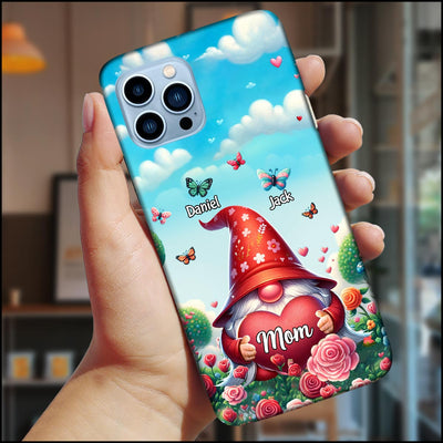 Spring Garden Grandma Gnome With Colorful Butterflies Grandkids Personalized Phone case HTN28DEC23NA1