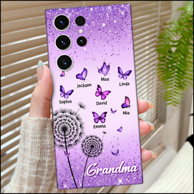 Purple Butterfly Dandelions Personalized Phone case Awesome Gift for Grandmas Moms Aunties HTN30NOV23KL1