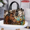 Western Floral Love Horse Breeds Personalized Leather Handbag LPL03FEB24NY1