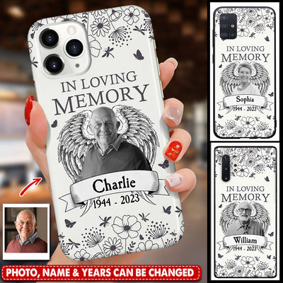 Memorial Upload Photo Wings In Loving Memory Personalized Phone Case LPL17JAN24TP3
