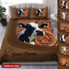 Love Cow Breeds Highland Holstein Cow Cattle Farm Leather Texture Personalized Bedding Set LPL19FEB24NY1