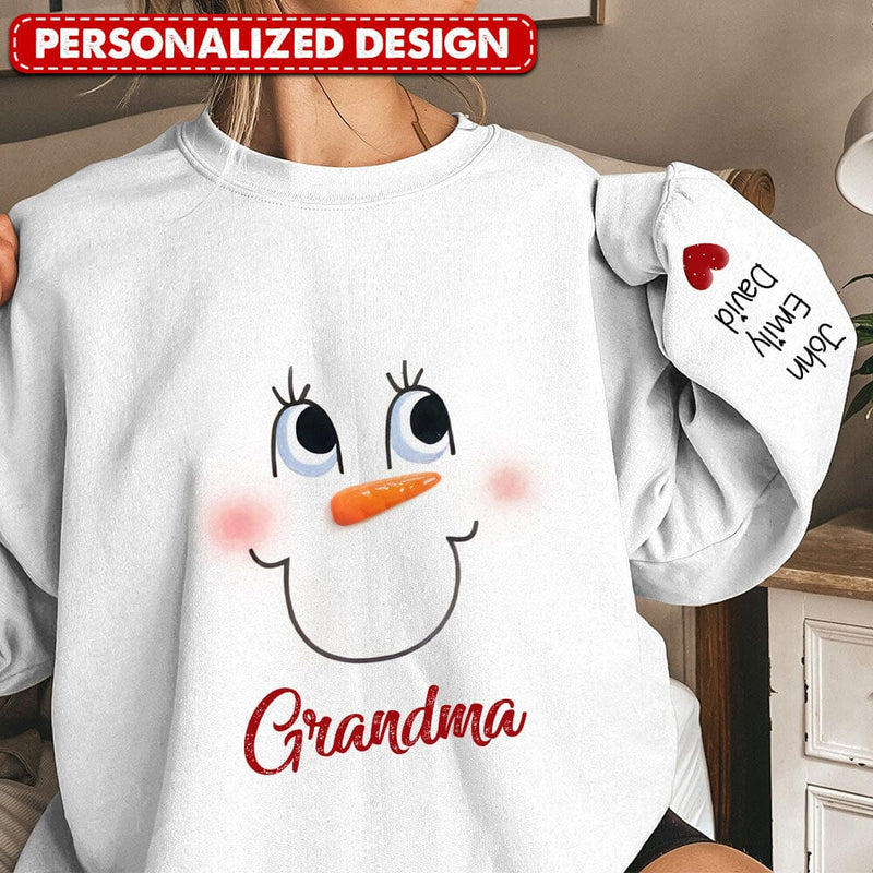 Cute Colorful Snowmy Grandma Mom Little Heart Kids Personalized Christ -  HumanCustom - Unique Personalized Gifts Made Just for You