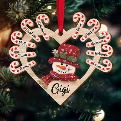 Christmas Snowman Grandma Mom Candy Cane Kids Personalized Ornament LPL24NOV23TT2