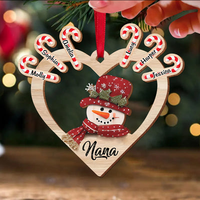 Christmas Snowman Grandma Mom Candy Cane Kids Personalized Ornament LPL24NOV23TT2