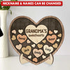 Vintage Heart In Heart Grandma Mom's Sweetheart Kids Personalized 2 Layers Wooden Plaque LPL31JAN24TP1
