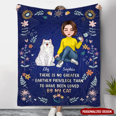 There Is No Greater Earthly Privilege Than To Have Been Loved By My Cat - Personalized Blanket - NTD02JAN24NY1