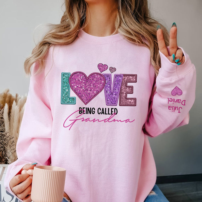 Purple Sparkling Love Being Called Grandma - Personalized Sweatshirt ...