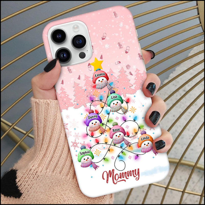 Discover Personalized Snowman Kid With Led Light - Personalized Pink Silicon Phone Case