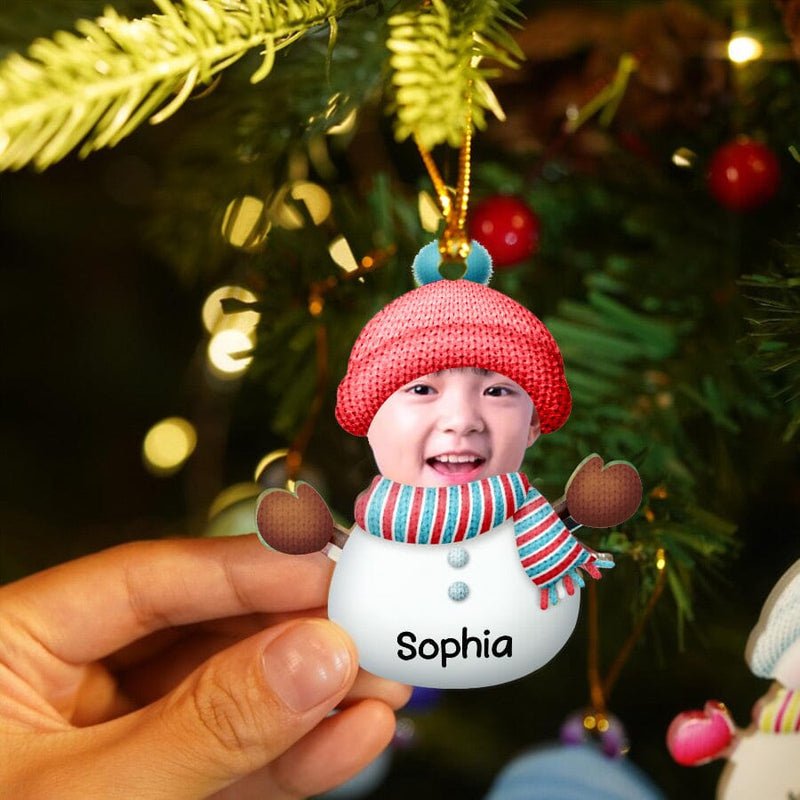 Personalized Christmas Snowman Decoration Custom Photo Ornament NTD1