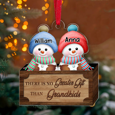 There Is No Greater Gift Than Grandkids - Personalized Snowman Custom Ornament - NTD14NOV23VA1