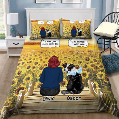 I Miss You I Know - Memorial Gift For Pet Lovers, Dog Mom, Dog Dad, Cat Mom, Cat Dad - Personalized Bedding Set - NTD15FEB24VA2