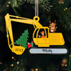 Personalized Christmas Excavator Construction Ornament - NTD16NOV23TT1