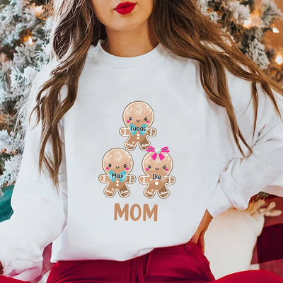 Personalized Sweatshirt For Mom/Nana - Custom Gingerbread Kids NTD21NOV23VA1