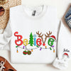 Personalized Christmas Embroidery Sweatshirt, Believe Embroidery Design - NTD24NOV23VA1