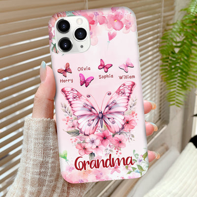 Personalized Floral Pink Butterfly Silicon Phone Case - NTD26FEB24TT3
