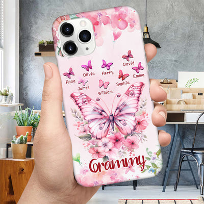 Personalized Floral Pink Butterfly Silicon Phone Case - NTD26FEB24TT3