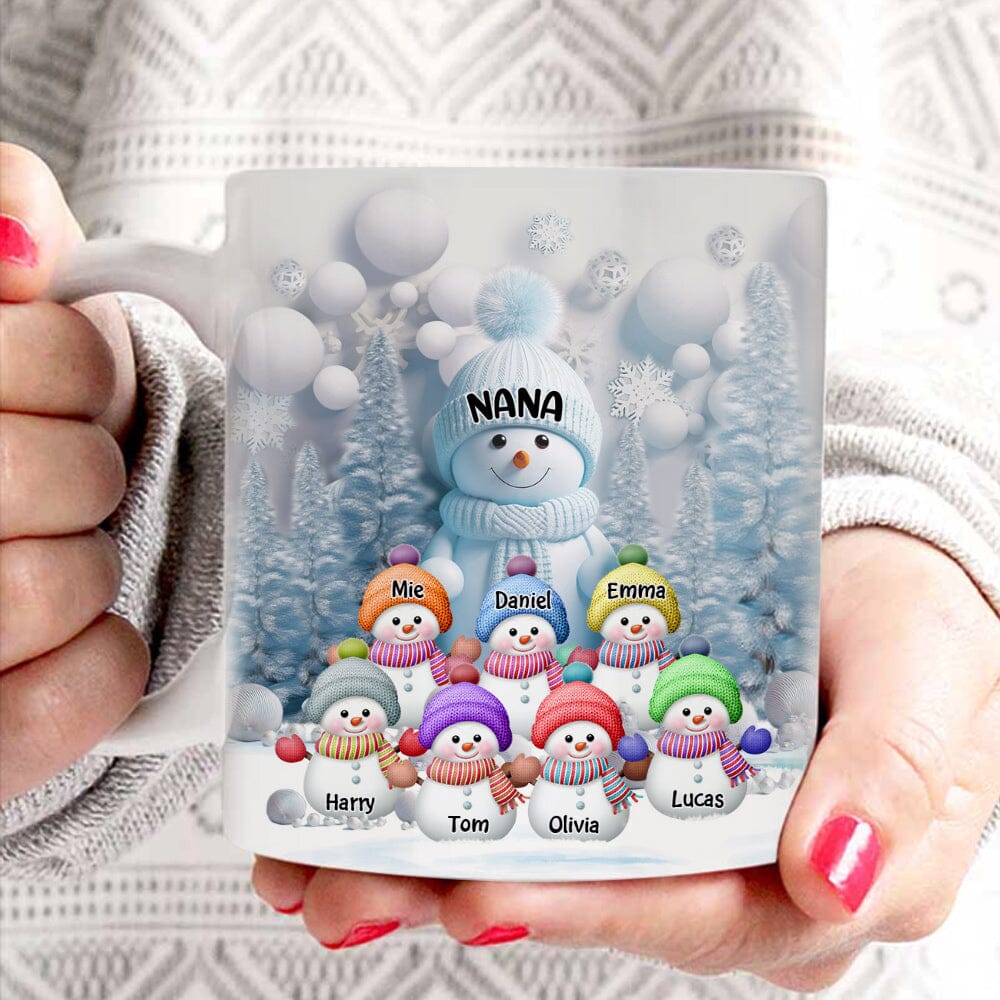 Cute Christmas Snowmy Grandma Mom Hugging Sweet Heart Kids Personalize -  HumanCustom - Unique Personalized Gifts Made Just for You