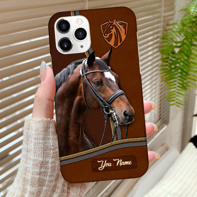 Love Horse Breeds Leather Texture Personalized Phone Case NVL02DEC23TT2