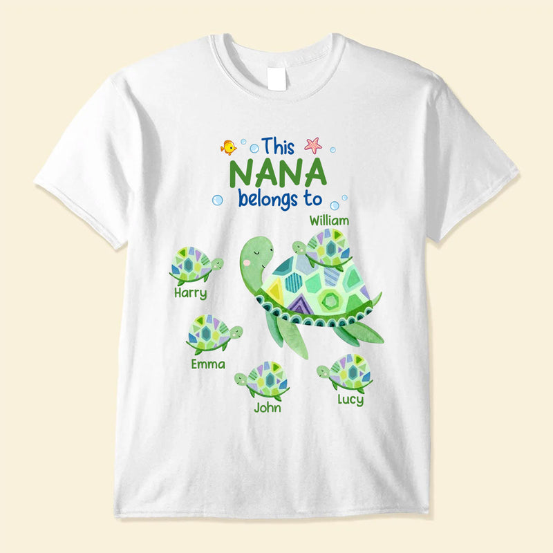 Turtle Grandma Auntie Mom Kids, This Grandma Belongs To Personalized Shirt