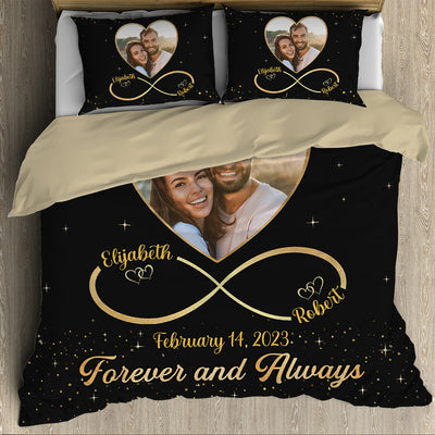 Custom Photo I Love You Forever And Always - Couple Personalized Custom Bedding Set - Gift For Husband Wife, Anniversary NVL06DEC23TT2