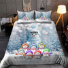 Christmas Blue Vibe Snowman Grandma Mom Colorful Kids Personalized Bedding Set NVL07DEC23VA1