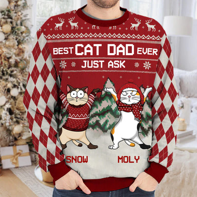 Best Cat Mom Dad Ever Just Ask Cat Personalized 3D Sweater NVL07OCT23NA2