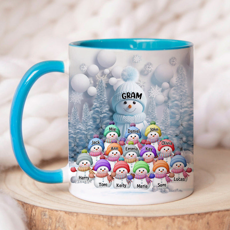 Christmas Snowman Grandma Sweet Heart Kids Personalized Mug - Woohops