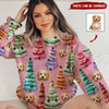 Christmas Upload Puppy Pet Dog Photo, Colorful Pine Tree Personalized Sweater NVL10NOV23NY2