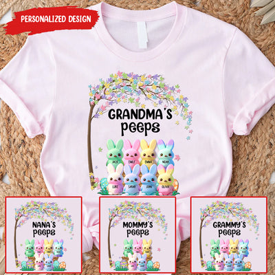 Grandma's Bunnies Easter Custom Kid's Name - Personalized Custom T Shirt - Easter, Birthday, Loving, Funny Gift for Grandma/Nana/Mimi, Mom, Wife, Grandparent NVL11MAR24NY2