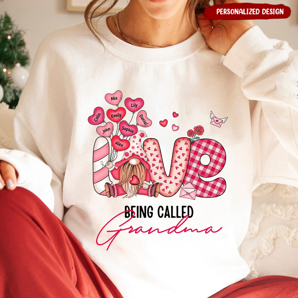 Personalized Gnomies Love Being Called Grandma Sweatshirt NVL12JAN24NY1