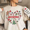 Christmas Heart, Hot chocolate, Santa, Holiday, Tree, Grandma Mom With Grandkids Personalized Sweatshirt NVL14NOV23TT1
