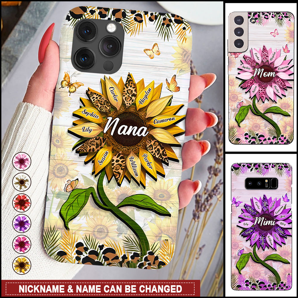 Nana, Mom, Auntie Sunflower - Birthday, Loving Gift For Mother, Grandma, Grandmother - Personalized Phone Case NVL15FEB24NY1