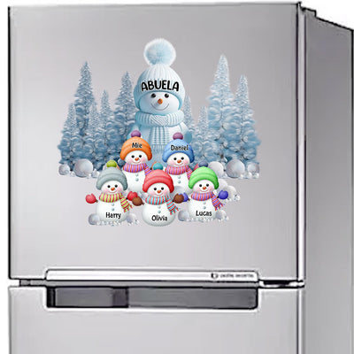 Christmas Blue Vibe Snowman Grandma Mom Colorful Kids Personalized Sticker Decal NVL16NOV23VA1