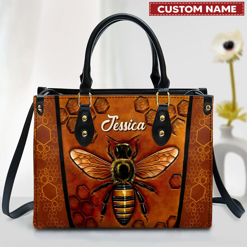 Discover Comb Bee Leather Handbag Gifts For Mom Grandma
