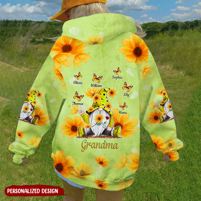 Personalized Grandma Nana Mom Gnome Butterfly Kids Hoodie NVL18MAR24NY2