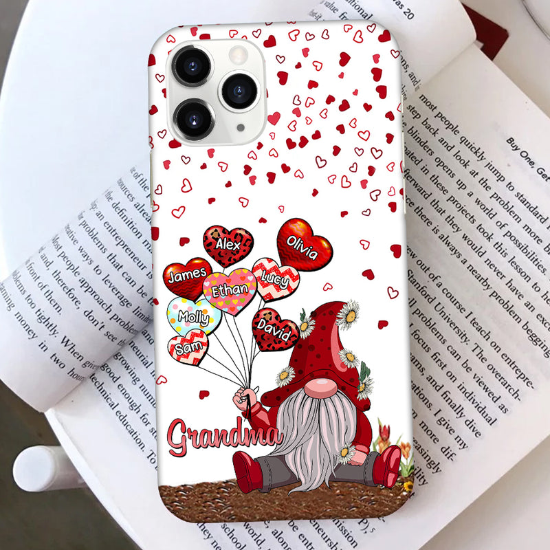 Personalized Grandma Daisy Gnome With Heart Ballon Phone case NVL19FEB -  HumanCustom - Unique Personalized Gifts Made Just for You