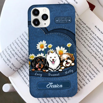 Love Daisy Puppy Pet Dogs Leather Pattern Personalized Phone Case NVL22FEB24TT2