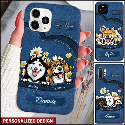Love Daisy Puppy Pet Dogs Leather Pattern Personalized Phone Case NVL22FEB24TT2
