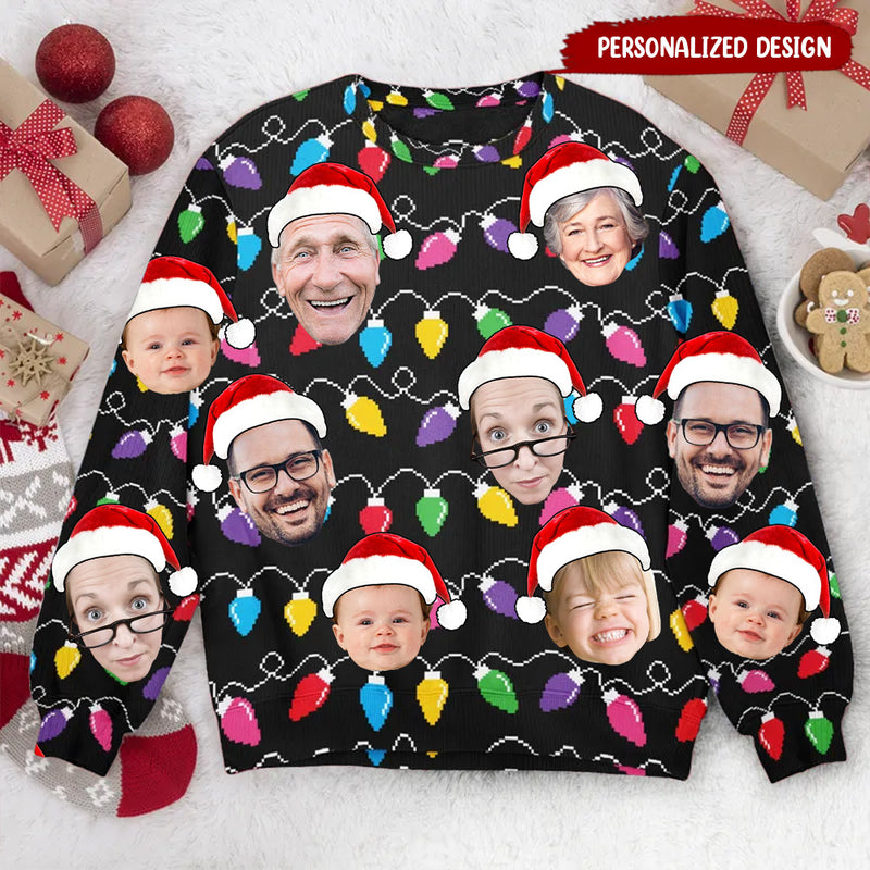 Discover Custom Face Christmas Family Silly Xmas Leds - Personalized Photo Ugly Sweater
