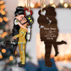Couple Portrait, Firefighter, Nurse, Police Officer, Military, Chef, EMS, Flight, Teacher, Gifts by Occupation Personalized Wood Shape Ornament NVL23OCT23VA1