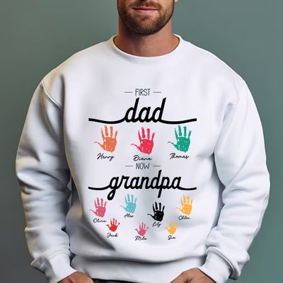 First Dad Now Grandpa - Personalized Sweatshirt NVL26DEC23NA1