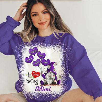 Colorful Gnome Grandma Mom Balloon Heart Kids, I Love Being Nana Personalized 3D Sweater NVL26JAN24TT1